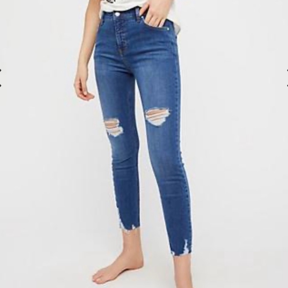 Free People Shark Bite Skinny Jeans